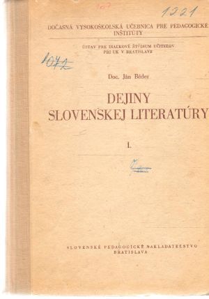 Obal knihy Dejiny slovenskej literatúry I.