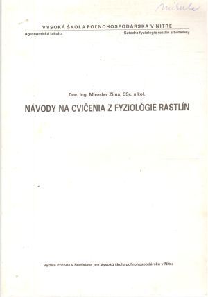 Obal knihy Návody na cvičenia z fyziológie rastlín