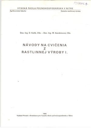 Obal knihy Návody na cvičenia z rastlinnej výroby I.