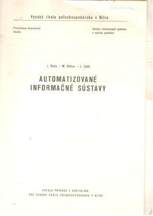 Obal knihy Automatizované informačné sústavy