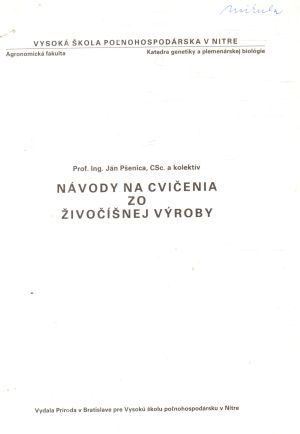 Obal knihy Návody na cvičenia zo živočíšnej výroby