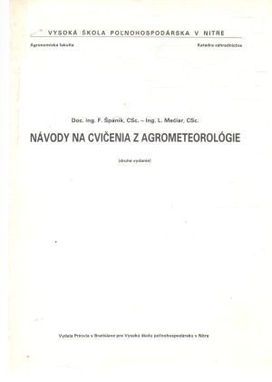 Obal knihy Návody na cvičenia z agrometeorológie