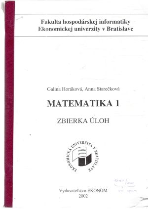 Obal knihy Matematika 1. - zbierka úloh